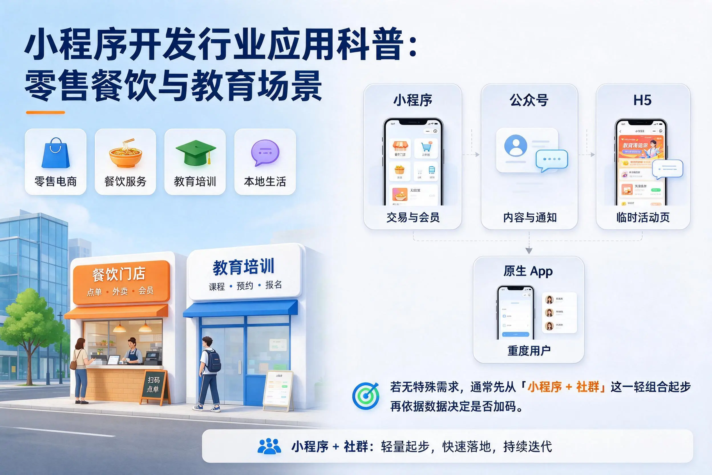 兰州小程序开发行业应用科普：零售餐饮与教育场景